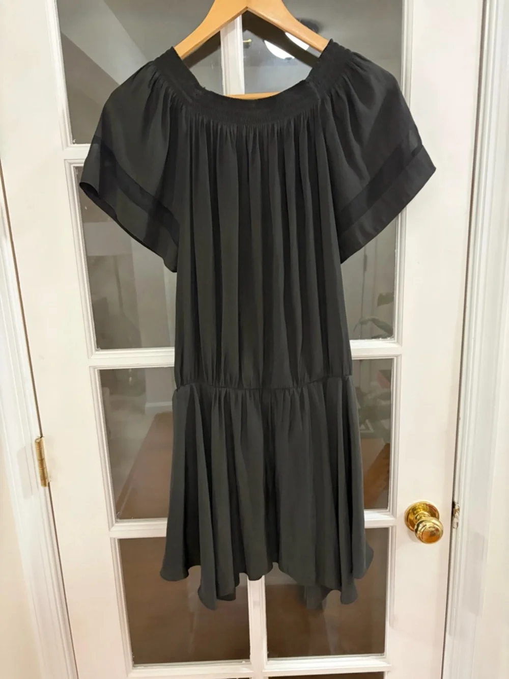 RAMY BROOK Jessica Off the Shoulder Mini Dress - Size S - black
